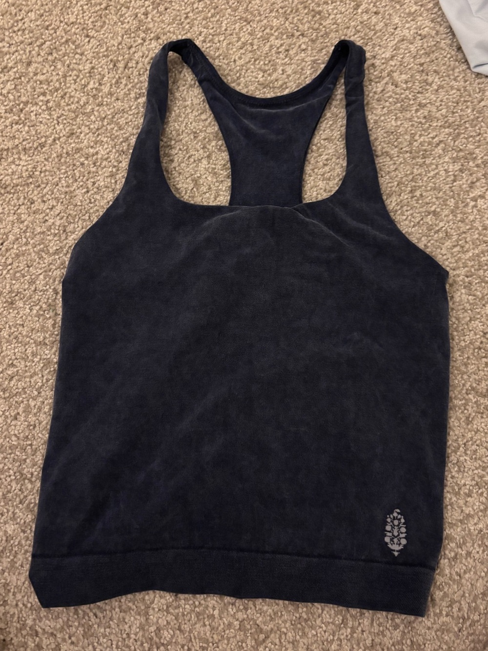 FP Movement Go To Smooth Square Neck Cami, Women’s Navy Racerback Tank Top